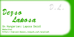 dezso laposa business card